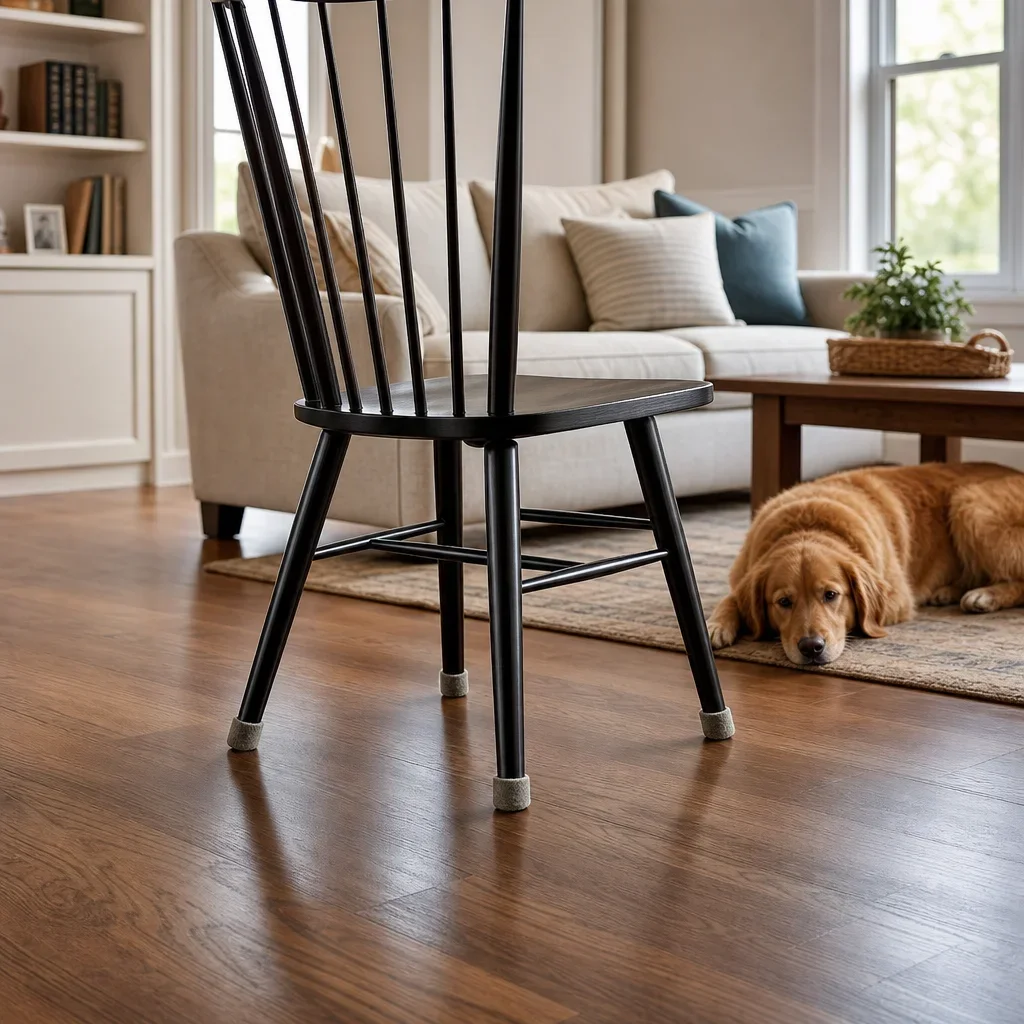 Engineered hardwood flooring in a busy family home setting.